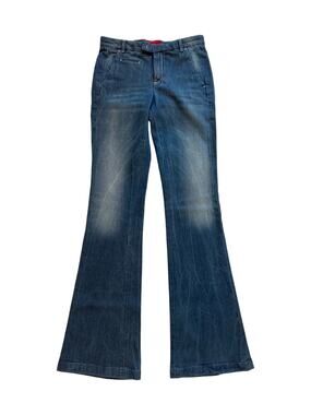 Jacob Cohen Low Rise Flare Jeans Women's 28 Handmade in Italy Dark Wash Tall